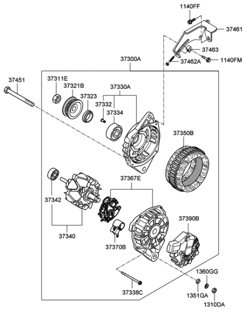 2010 Hyundai Elantra Cover Diagram for 3739025100