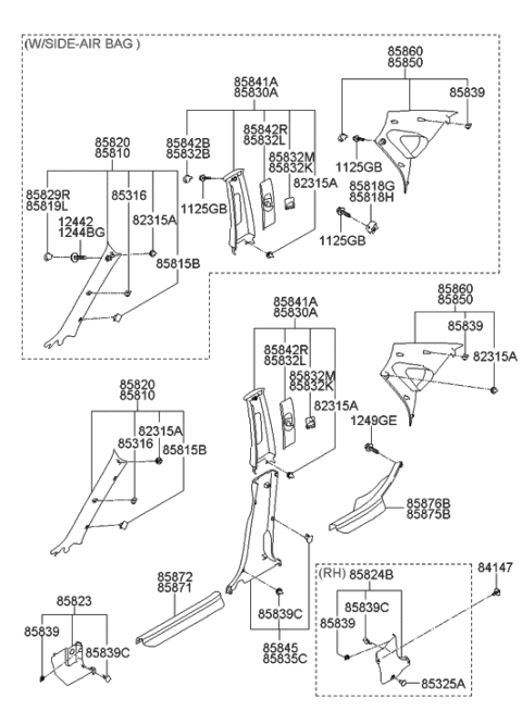 2010 Hyundai Elantra Tapping Screw-Hex Head Diagram for 1244206161