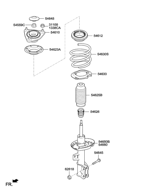 2005 Hyundai Tucson  Front Spring Pad, Lower Diagram for 546330Z000