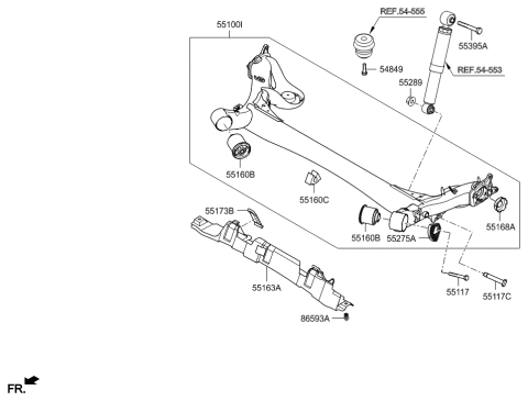 2005 Hyundai Tucson Bolt Diagram for 551173P000