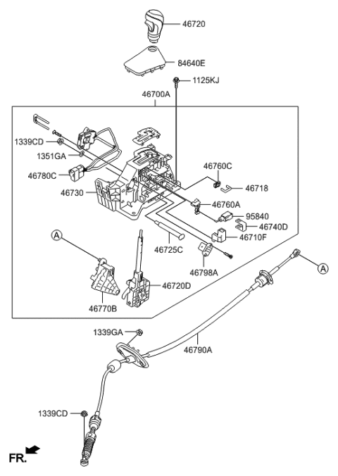 2006 Hyundai Tucson  Cover Diagram for 46718A5000