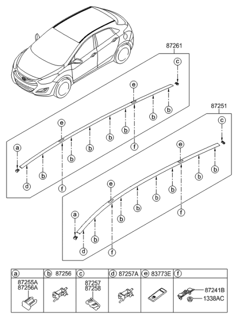 2006 Hyundai Tucson Bracket-Roof Rack Front Mounting Diagram for 872301H000