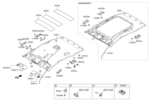 2006 Hyundai Tucson Retainer-Sunvisor Diagram for 852353X000TX