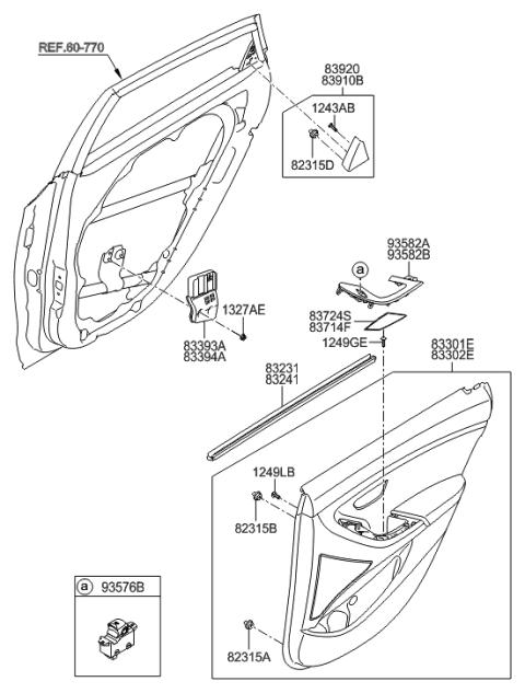 2004 Hyundai Tucson  Panel Assembly-Rear Door Trim, LH Diagram for 83307A5140RY