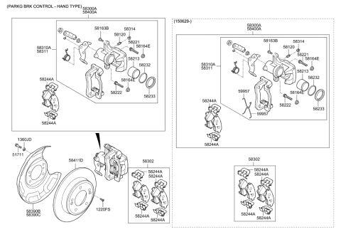 2006 Hyundai Tucson  Caliper Kit-Rear Brake, LH Diagram for 58310A5A33
