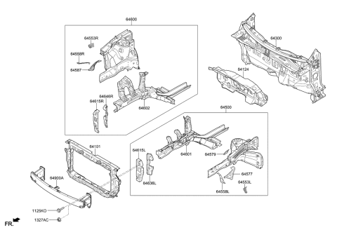 1991 Hyundai Sonata BRKT Assembly-Head Lamp MTG LWR, LH Diagram for 64553J0000