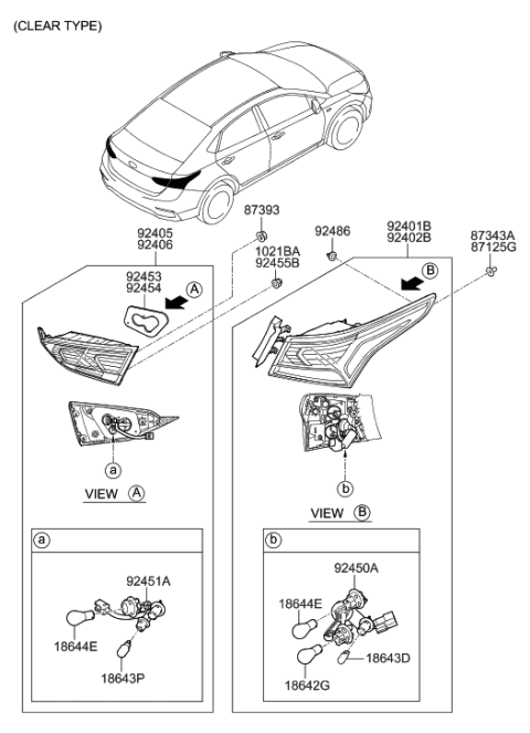 2023 Hyundai Genesis Electrified G80 Pad-Rear Combination Lamp, RH Diagram for 92460J0000