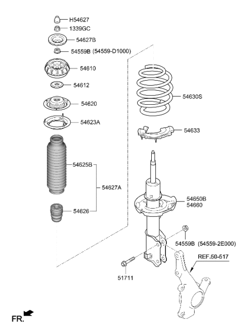 2023 Hyundai Genesis Electrified G80  Cover-Bumper STOPPER Diagram for 54627H9000