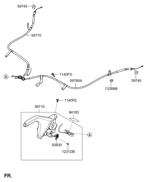 1992 Hyundai Sonata  Switch Assembly-Park Brake Diagram for 93830H8100