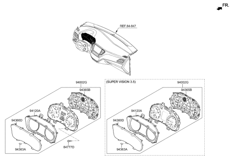 1991 Hyundai Sonata  Case-Rear Diagram for 94365H5000