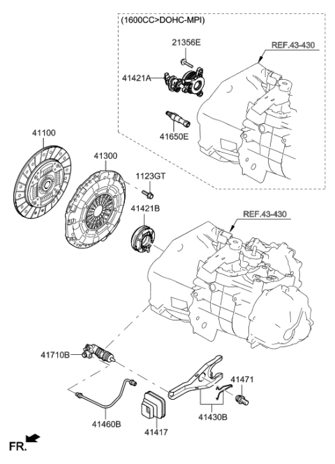 2023 Hyundai Genesis Electrified G80  Cylinder Assembly-Clutch Release Diagram for 4171023030