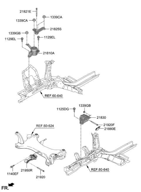 2022 Hyundai Santa Cruz  Packing-Transmission Mounting Side Panel Diagram for 21880H8000