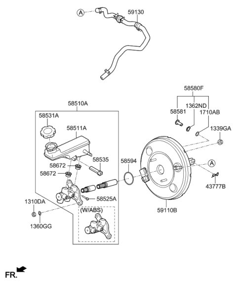 2023 Hyundai Genesis Electrified G80 Reservoir-Master Cylinder Diagram for 58511H9210