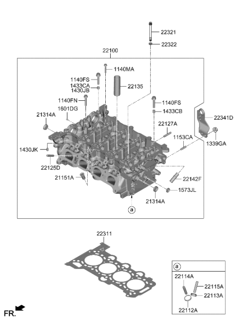 1992 Hyundai Sonata  Pipe-Water, EGR Diagram for 221422M000