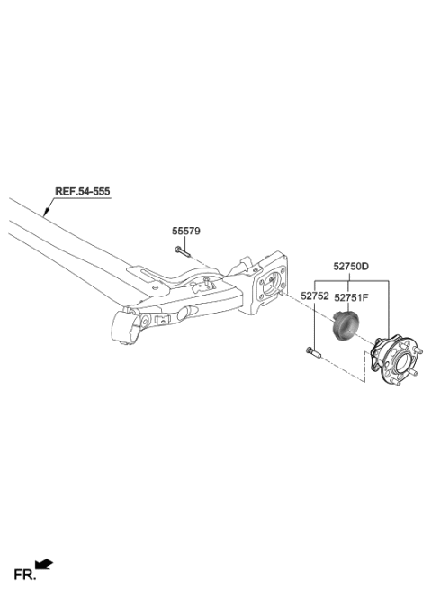2023 Hyundai Genesis Electrified G80 Rear Bearing Sensor Diagram for 58980F9000