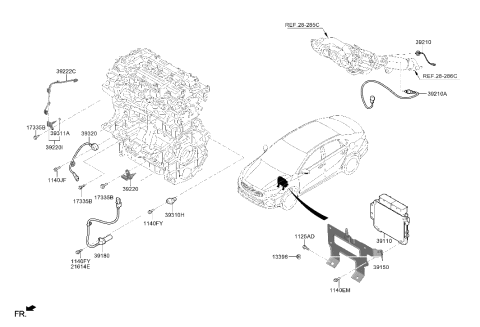 2023 Hyundai Genesis Electrified G80 Engine Control Module Unit Diagram for 391002M009