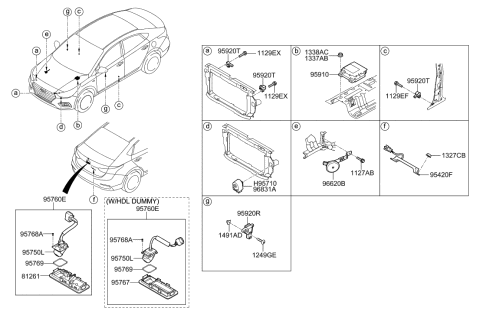 1992 Hyundai Sonata Packing-Silicon Diagram for 95769F2000