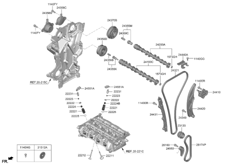 1991 Hyundai Sonata  Cvvt Assembly-Exhaust Diagram for 243702M010