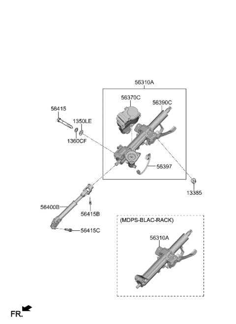 2022 Hyundai Ioniq 5  Column Assembly-Steering Diagram for 56310L0000