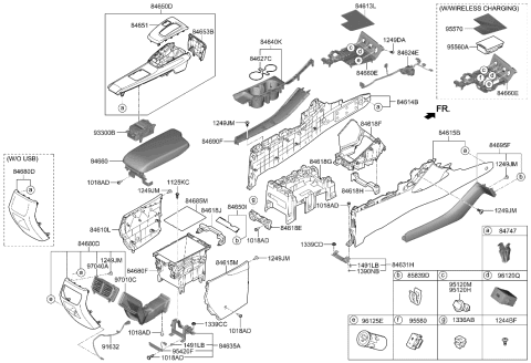 2022 Hyundai Ioniq 5 Bridge-FR Console RR Diagram for 84618L0000
