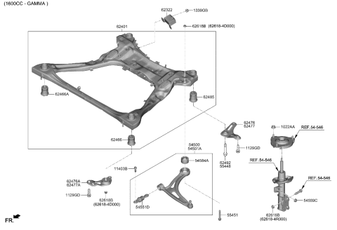 2021 Hyundai Ioniq  Bush-FR LWR Arm"A" Diagram for 54551L1000