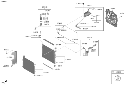 2006 Hyundai Accent  Hose Assembly-Radiator, UPR Diagram for 25414L1700