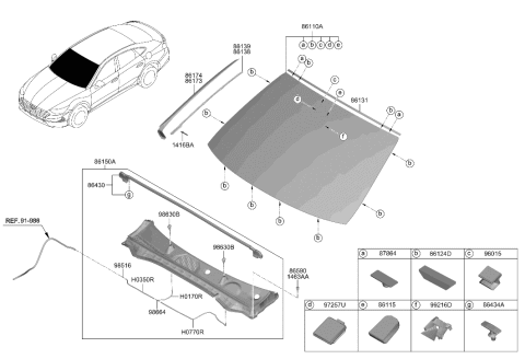 2022 Hyundai Ioniq 5 Cover Assembly-Cowl Top Diagram for 86150L0000