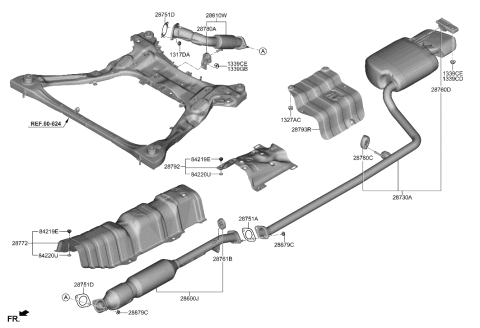 2021 Hyundai Ioniq Rear Muffler Assembly Diagram for 28710L0810