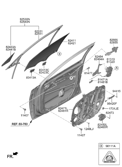 2022 Hyundai Ioniq 5  Latch Assembly-Front Door, LH Diagram for 81310L1010
