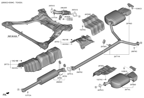 2022 Hyundai Ioniq 5  Front Muffler Assembly Diagram for 28610L0000