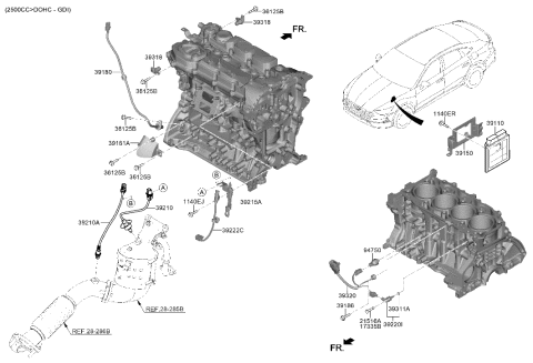 2006 Hyundai Accent BRKT-PCU Diagram for 391902SDN0