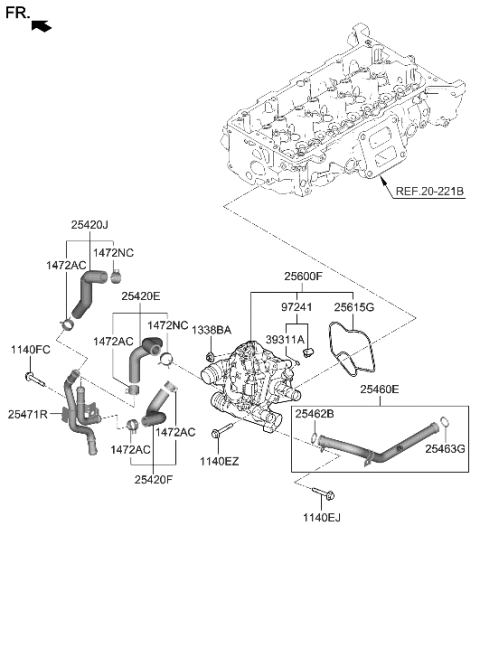 2021 Hyundai Ioniq  Pipe & Hose Assembly Diagram for 254802M820