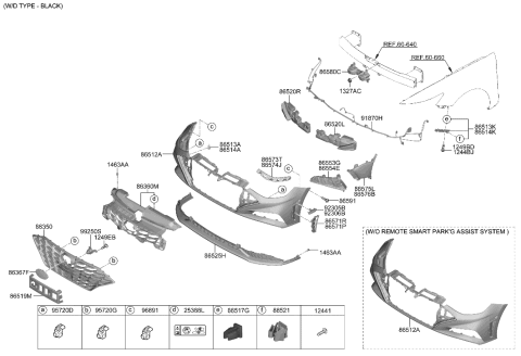 2022 Hyundai Ioniq 5  MOULDING-Bumper, Lower, RH Diagram for 86596L0160