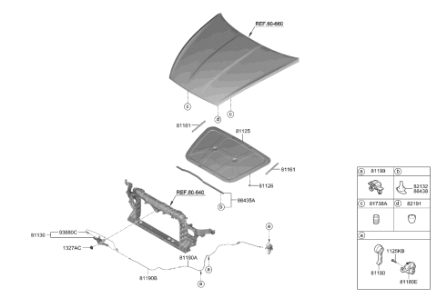 2021 Hyundai Ioniq  Cable Assembly-Hood Latch Release Diagram for 81190L0100