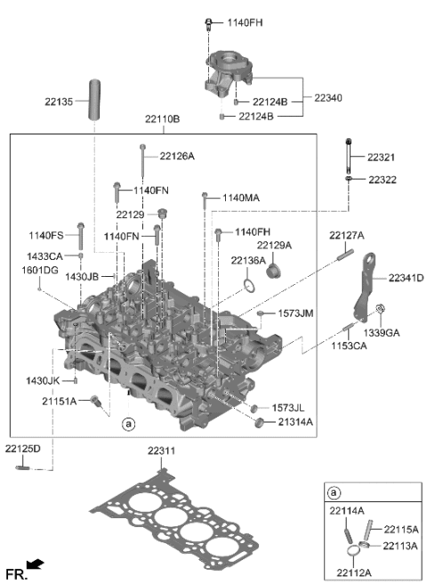 2021 Hyundai Ioniq  Guide-Exhaust Valve Diagram for 221152M000