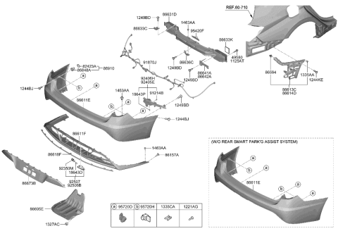 2006 Hyundai Accent  MOULDING Assembly-RR Bumper, Ctr Diagram for 86696L0000