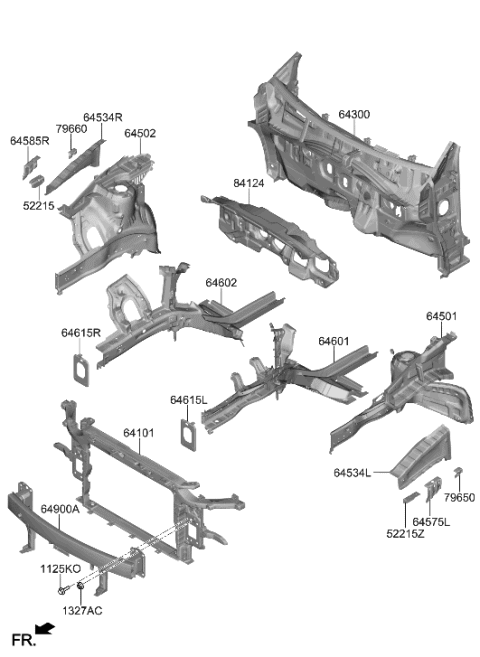 2012 Hyundai Veracruz Bracket Assembly-Carrier Mounting, LH Diagram for 64615J9000