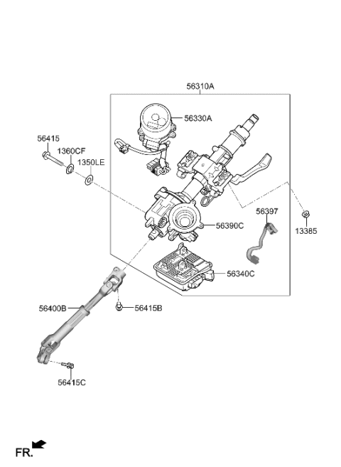 2012 Hyundai Veracruz COLUMN ASSY-STEERING Diagram for 56310J9290