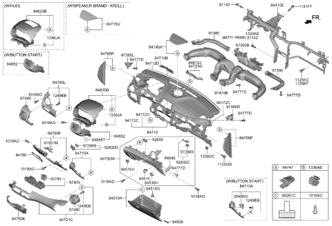 2012 Hyundai Veracruz  Cover-Speaker Diagram for 84715J9000TRY