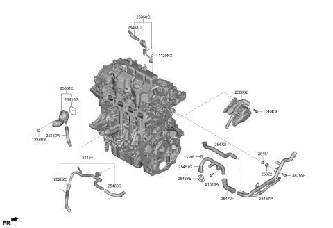 2012 Hyundai Veracruz  Hose Assembly-Heater Pipe Diagram for 254802J000