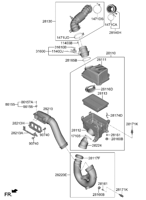 2023 Hyundai Santa Fe  O-Ring Diagram for 2816527800