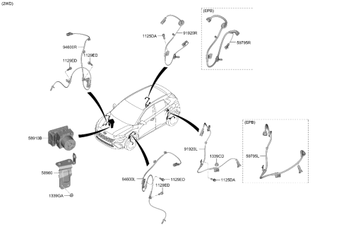 2023 Hyundai Santa Fe Bracket-Hydraulic Module Diagram for 58920J9000
