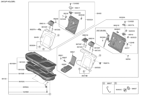 2012 Hyundai Veracruz  Child Anchor Button Diagram for 893631R000TRY