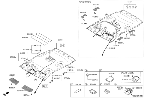 2023 Hyundai Santa Fe  MIC-HANDS FREE, LH Diagram for 96575G8200