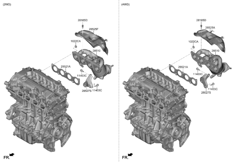 2012 Hyundai Veracruz  Pipe Assembly-Water Inlet Tc Diagram for 282352M900