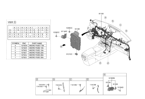 2023 Hyundai Sonata  Bracket-Main Box MTG Diagram for 919G5S8110
