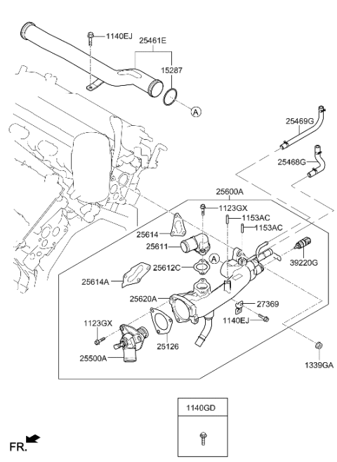 2023 Hyundai Sonata  CONTROL ASSY-COOLANT TEMPERATU Diagram for 256003L350