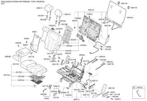 2023 Hyundai Sonata  SAB MODULE ASSY-RR, LH Diagram for 80630S8000