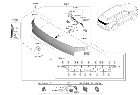 2023 Hyundai Sonata  Sealing Pad-Back Panel MOULDIN Diagram for 873773T090