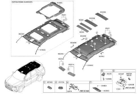 2023 Hyundai Sonata  HEADLINING ASSY Diagram for 85420S8BF0MMH